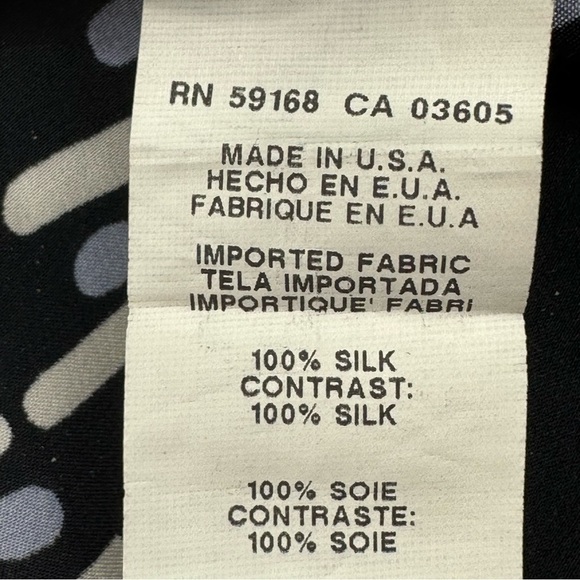 Karen Kane Silk Scarf Print Flutter Kimono Blouse Top Keyhole Tie Front One Size - Picture 6 of 7